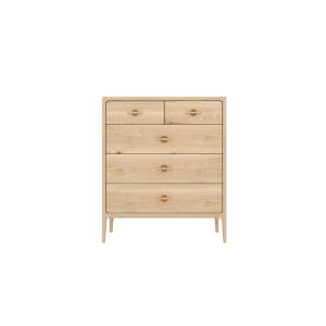 Commode en chêne massif, huile blanche