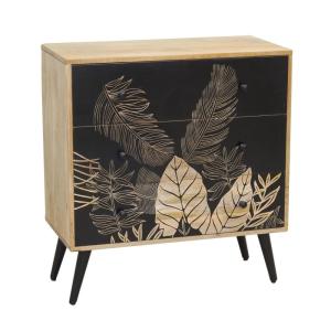 Commode en manguier naturel et teinté noir tropica