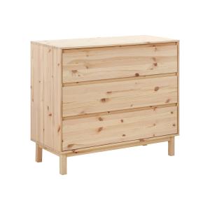 Commode en pin massif 3 tiroirs bois clair