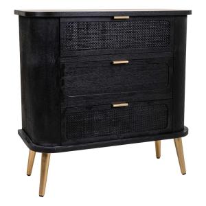 Commode en treillis laqué noir 80x35x81h