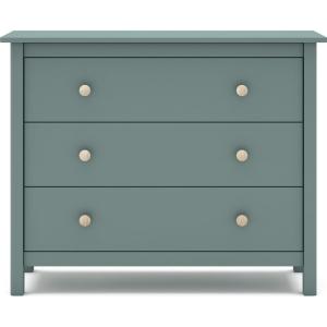 Commode enfant 3 tiroirs en bois massif vert pétrole 100 cm
