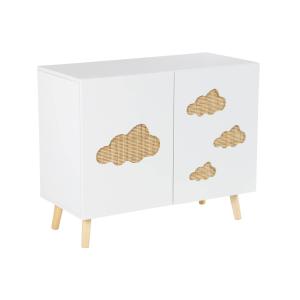 Commode enfant, blanc, 2 portes, 2 étagères