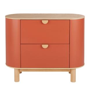 Commode haute 2 tiroirs bicolore