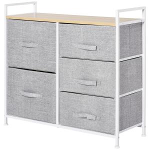 Commode Meuble de Rangement 5 Tiroirs Amovibles pour Chambr…