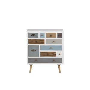 Commode moderne en bois 11 tiroirs L70 blanc