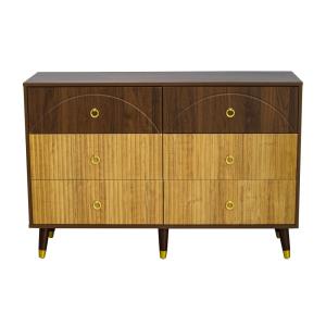 Commode rétro chic 6 tiroirs en bois bicolore avec poignées…