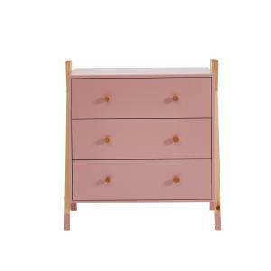 Commode   rose  3 tiroirs 81cm