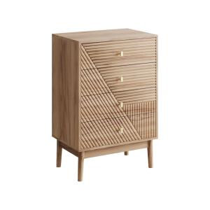 Commode scandinave 4 tiroirs effet bois chêne 4 tiroirs