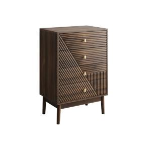 Commode style rétro 4 tiroirs avec design géométrique