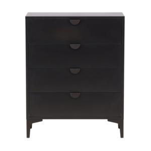 Commode tendance 4 tiroirs en métal LEYA métal noir 78x40x1…