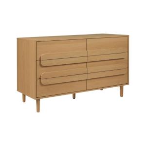 Commode vintage décor bois de chêne 6 tiroirs