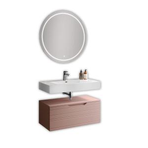 Composition de salle de bain 3 pièces en MDF rose poudré