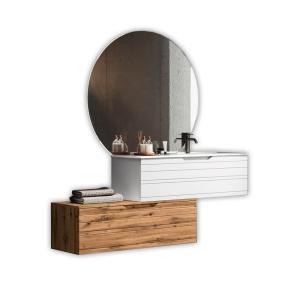Composition de salle de bain vasque droite 4 pièces en MDF…