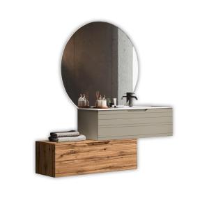Composition de salle de bain vasque droite 4 pièces en MDF…