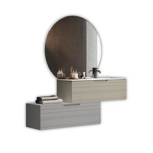 Composition de salle de bain vasque droite 4 pièces en MDF…