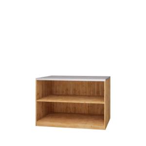 Comptoir bas H80 cm avec plateau zinc bois massif