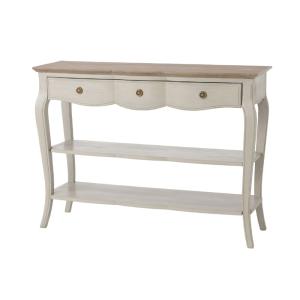 Console 1 tiroir 2 tablettes L110 amande
