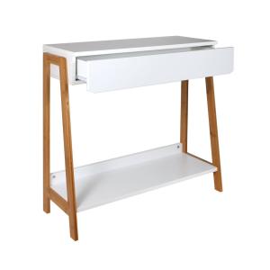 Console 1 tiroir blanc avec tablette