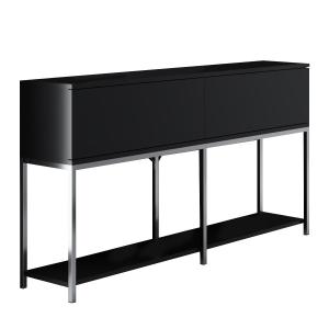 Console 2 portes abattantes L150 cm - Argent