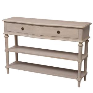 Console 2 tiroirs Carrousel beige en bois