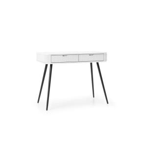 Console 2 tiroirs pieds métal noir 103x80 cm