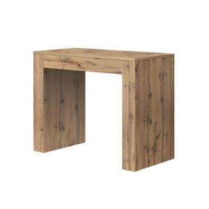 Console à rallonge en bois, finition chêne rustique 90×45-9…