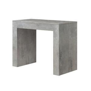 Console à rallonge en bois, finition gris ciment 90×45-90×3…