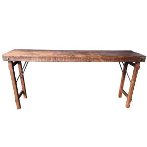 Console ancienne en bois marron L170