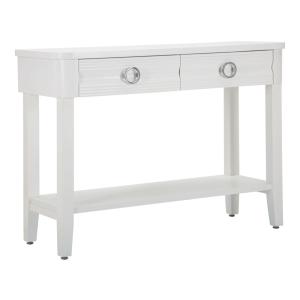 Console avec 2 tiroirs en bois blanc 110x40x82 cm
