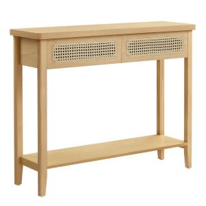 Console avec 2 tiroirs étagère ouverte beige