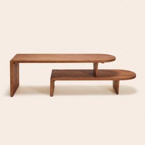 Console basse en bois naturel 120x40xH40 cm