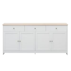 Console blanche bois 4 portes 3 tiroirs