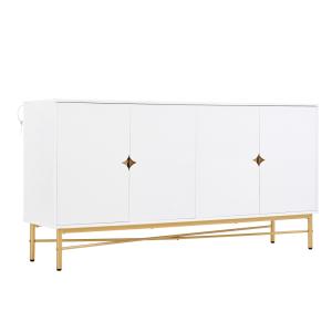 Console blanche design doré avec rangements