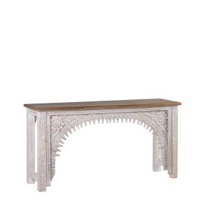 Console blanchie en bois de manguier  L 150
