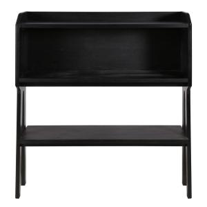 Console chêne massif 1 niche 1 étagère 120 cm noire
