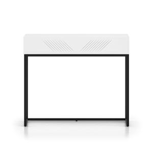 Console coiffeuse 1 tiroir mélaminé blanc