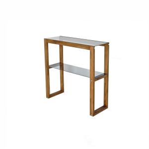 Console de salon bois / verre 2 plateaux