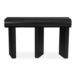 Console design 2 tiroirs l120cm avec pieds obliques noir