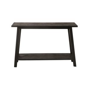 Console double plateau en bois recyclé L120 noir