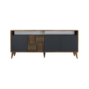 Console effet bois beige, anthracite 180x35  cm