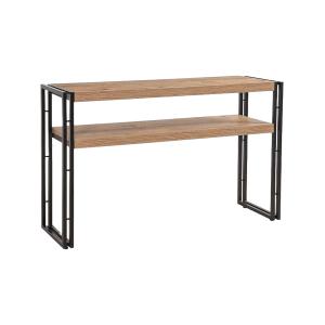 Console effet bois beige, noir 140x35h80 cm