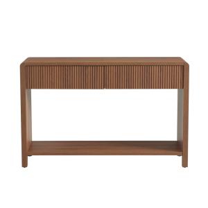 Console  effet noyer 2 tiroirs 120cm