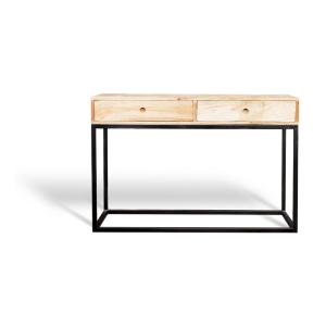 Console en bois 2 tiroirs beige