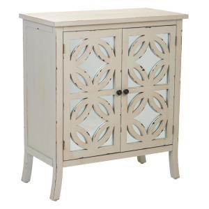 Console en bois avec vitre blanche 74x37x84h