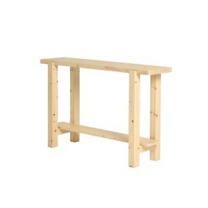 Console en bois couleur beige, 140 cm