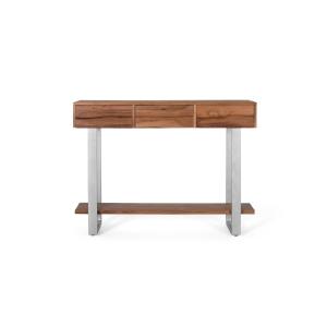 Console en bois d'acacia naturel et métal