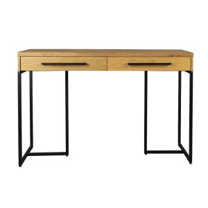 Console en bois de chêne et acier noir L120