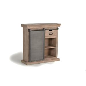Console en bois de manguier avec porte coulissante