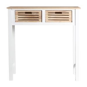 Console en bois de paulownia blanc 80x35x81 cm