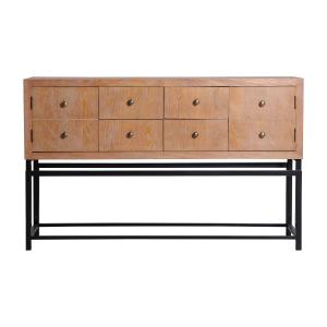 Console en bois de sapin et fer en brun  132x36x81